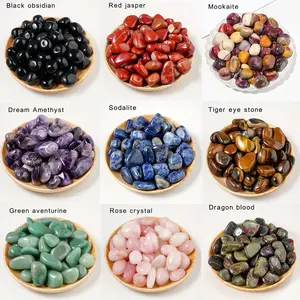 200g/0.44lbs Natural Crystal Rolling Chakra Stone Polishing Gemstone Collection Flower Pot Aquarium Decorative Stone Jewelry Making Accessorie