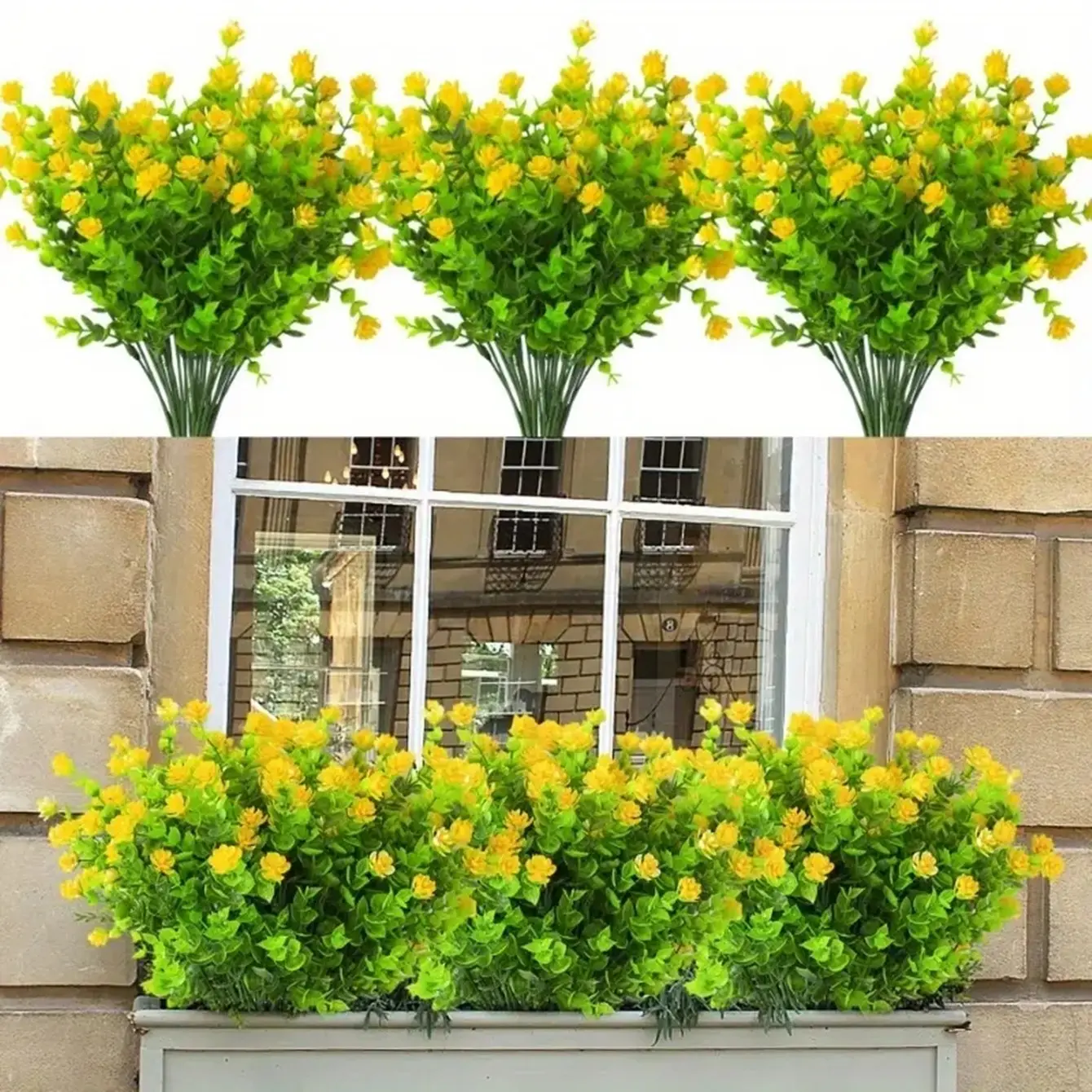 Plastic Fake Flowers, Faux Outdoor Flowers, Outdoor Hanging Planters, Garden Decor, Desktop Decoration, Wedding, Indoor Home Kitchen Farmhouse Decor, Plain Flower Decor