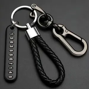 Anti-loss car keychain with phone number tag - Non-woven design, facilitating quick retrieval of the key.