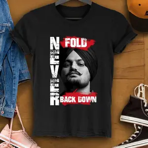 Never Fold Never Back Down Sidhu Moosewala T-Shirt
