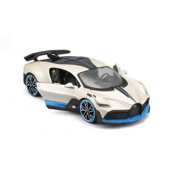 Maisto Diecast Model Car 1:24 Bugatti Divo Satin White Collectible Sports Car with Free Wheel Action & Openable Doors 31526W
