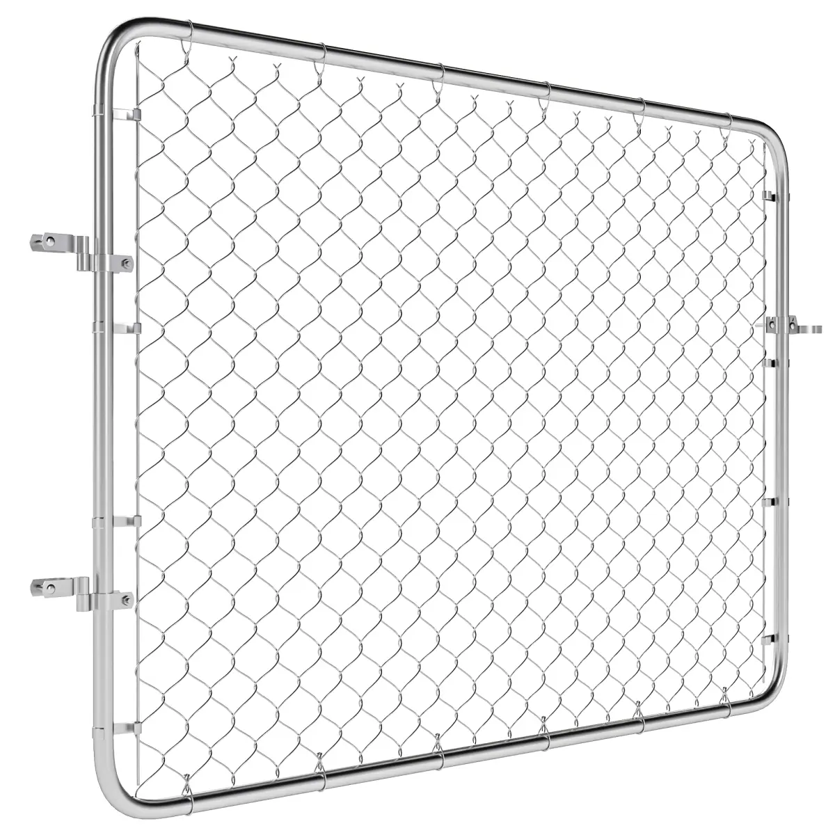 212 Main B70-071V00SR 47.2 x 70.9 in. Outsunny Galvanized Steel Garden Chain Link Fence Gate, Silver