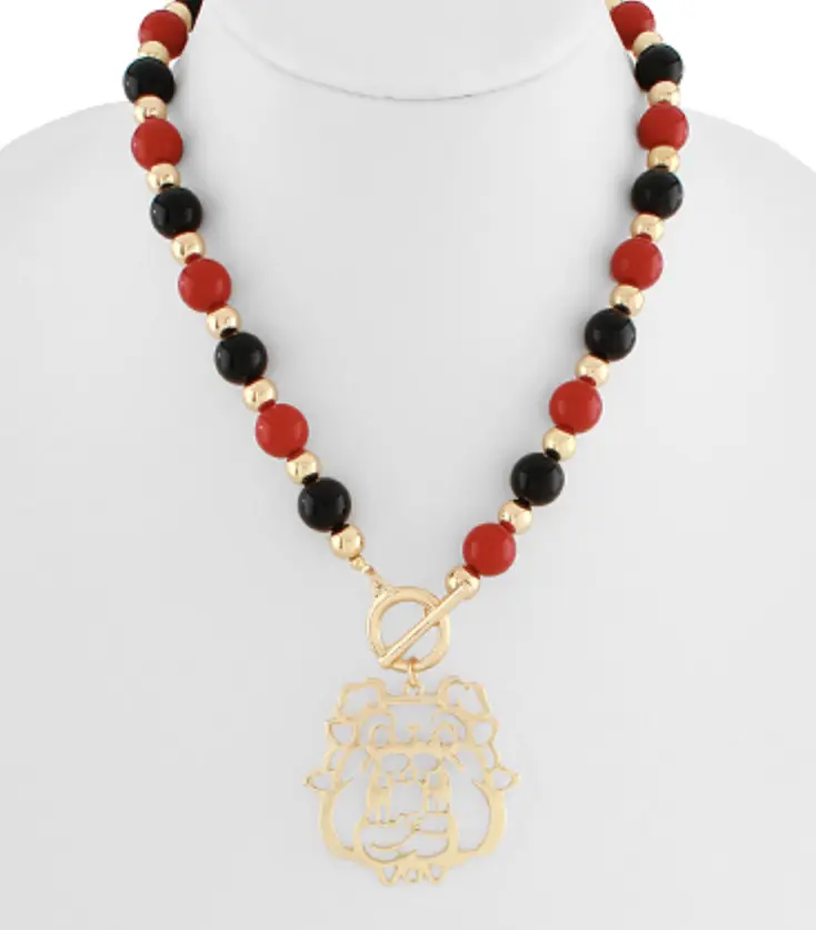 GAMEDAY: Acrylic Ball  Necklace Bulldogs