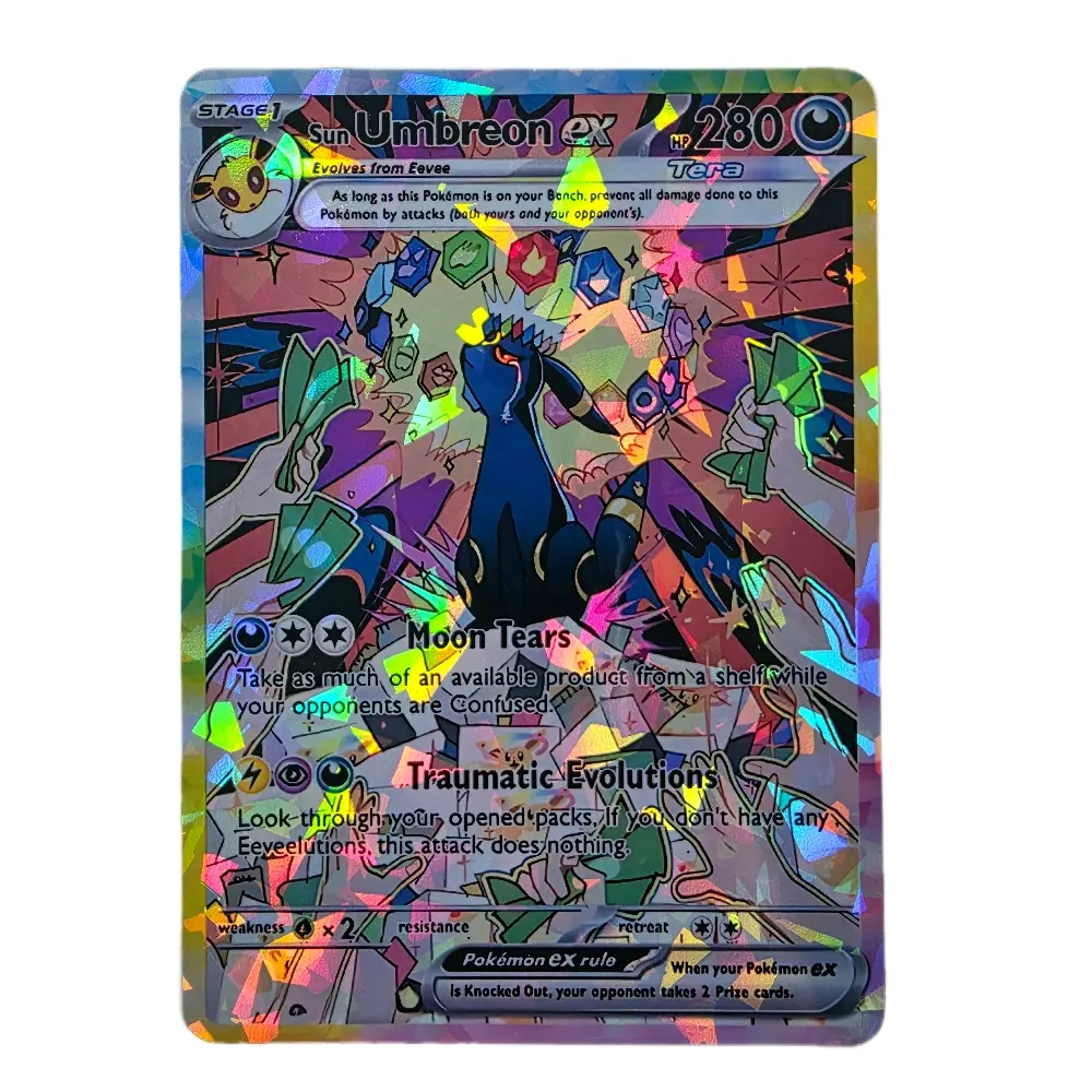 Sun Umbreon EX Custom Trading Card - Holographic Meme Fan Art