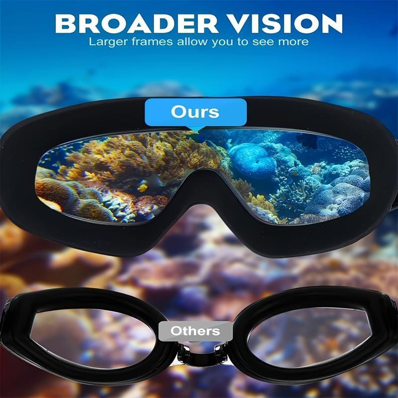 Swim Goggles , Wide View Anti Fog&UV Swimming Goggles for Audlt, No Leaking Swim Glasses for Men Women Kids