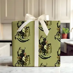 Antique Krampus Christmas Wrapping Paper, Traditional Alpine Folklore Gift Wrap, Gothic Holiday Gift Paper