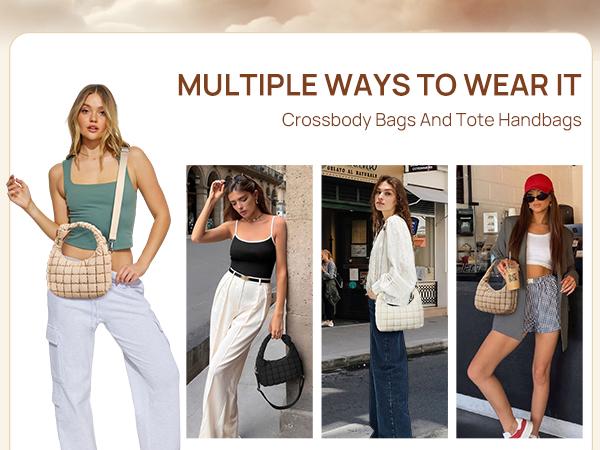 【Clearance Sale】Telena Puffer Bag Fashion Quilted Tote Bag Nylon Shoulder Crossbody Bags for Women Lightweight Carryall Hobo Bag Gift Purse