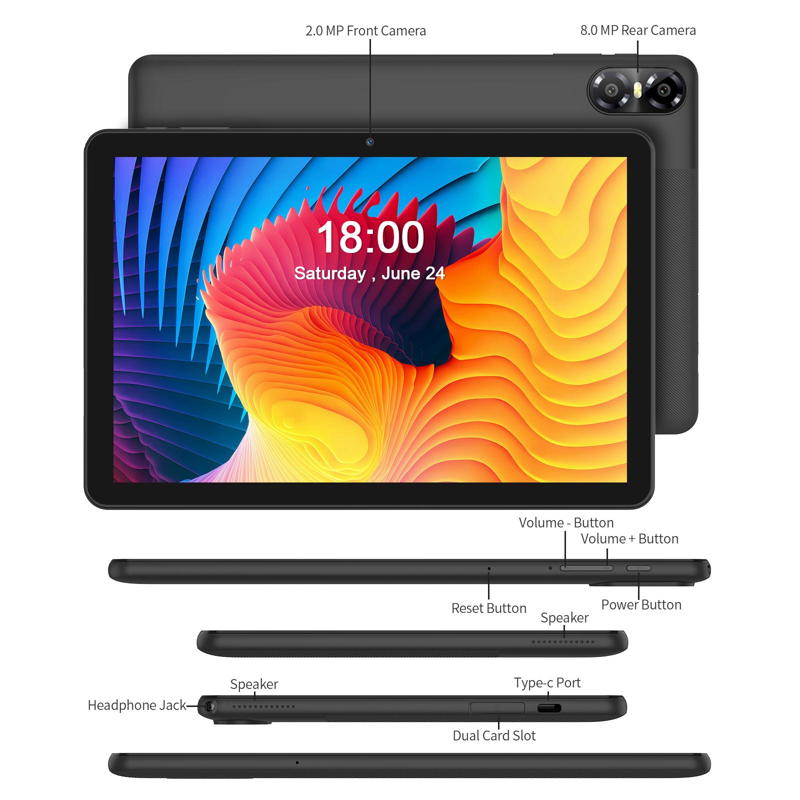 [Spring Glow Up] PRITOM 2026 Android 15 Tablet 10.1" 12G(4+8) RAM 64GB Storage Full Bundle with Keyboard Mouse Case and Stylus Perfect Valentine’s Day Gift