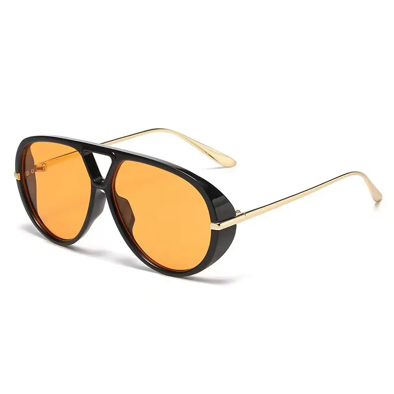 VL 70s-Inspired Oversized Aviator Sunglasses - Unisex Full Rim Stylish Accessories with UV400 UV Protection, Summer Vacation Beach Outfit Gift