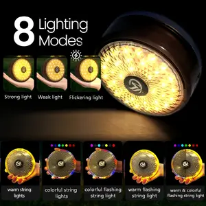 Colorful and warm light camping string lights, upgraded outdoor string lights with 8 lighting modes, USB charging - portable RGB camping string lights for camping, hiking, indoor/outdoor/festival decoration, gifts
