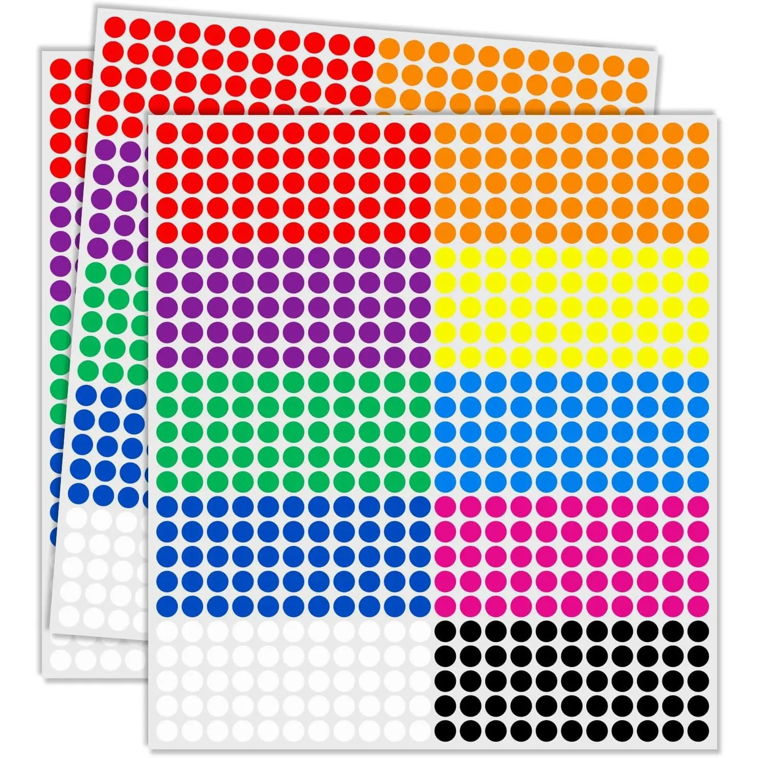 1/4" Small Colored Dot Stickers 2750 count Round Circle Stickers  Mini Little Colored Coding Labels (Colorful)