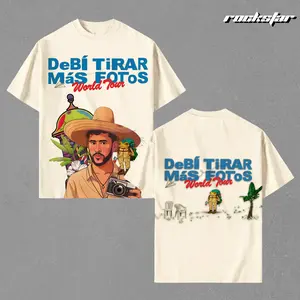 New Limited Edition DeBí TiRAR MáS FOTOS World Tour 3D T-Shirt - Premium Heavyweight Soft Cotton Oversized Graphic Tee, Vibrant Cartoon Design, Comfortable Streetwear Shirt, TikTok Shop Deals Gift for Bad Bunni Fans Men Women