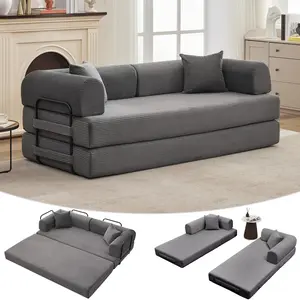 Garvee 79" Convertible 4-in-1 Boneless Corduroy Sleeper Sofa Bed Couch with Pillow, Fixed-Shape Floor Mattress Loveseat for Living Room and Apartments, No Assembly Required, Available in Multiple Colors