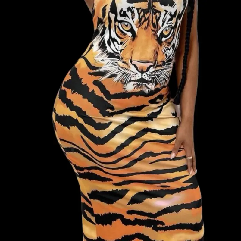 Tiger Print Sundress - Casual Women's Dress with Tiger Design Summer Comfort Sleeveless and Orange and Black Patterns - Womenswear - TikTok Shop Tiger Print Sundress - Casual Women's Dress with Tiger Design Summer Comfort Sleeveless and Orange and Black Patterns - Womenswear - TikTok Shop