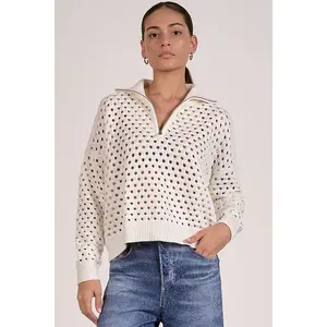 Bailey Open Knit Zip Sweater