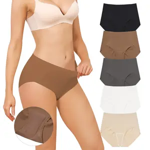 LEVAO Camel Toe Proof High Waisted Seamless Panties for Women – No Show Yoga Workout Underwear 5 Pack (S-XXL)