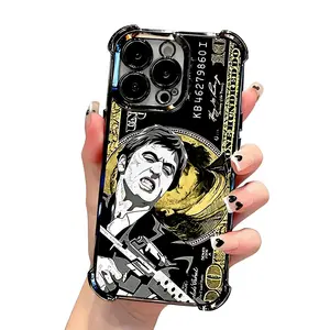Scarface Phone Case Shockproof Transparent Soft Back Cover for iPhone 17 16 15 14 13 12 11 Pro Max Plus Personalized Protective TPU Material Full Coverage Design