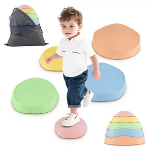 Kids Non-Slip Stepping Stones, 5 Sizes Balance Stones with Storage Bag for Indoor Outdoor