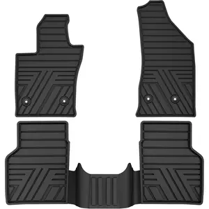 Car Rubber Floor Mats 2017-2026 Jeep Compass - Custom Fit All Weather Protection Heavy Duty Black Auto Floor Liners (Black)