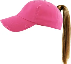 Hot Pink Ponytail Hat
