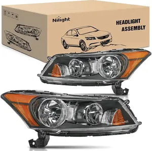 Nilight Headlights Assembly for Honda Accord sedan 2008 2009 2010 2011 2012 Headlamp Black Housing Amber Reflector Nilight Headlights Assembly for Honda Accord sedan 2008 2009 2010 2011 2012 Headlamp Black Housing Amber Reflector