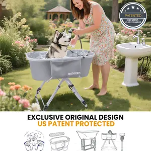 Small & Medium Dogs & Cats Love This! - Foldable Elevated Pet Bathtub No More Bending | Portable Grooming Shower Stand Indoor & Outdoor fathersdaygift petlovers