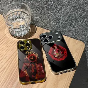 Game L-Limbus-Company Phone Case For iPhone 17 16 15 14 13 12 Pro Max Plus Electroplated Metal Bumper Case Slim Tempered Glass Back Advanced Materials Shockproof Anti-Scratch Luxury Case Fashion Durable Stylish