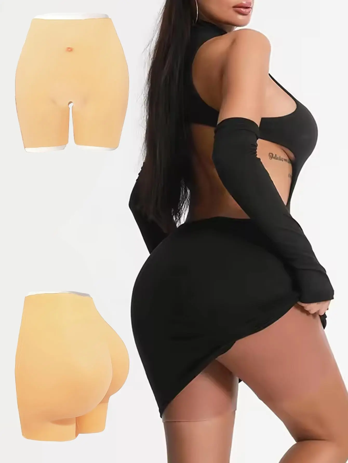 Silicone Pants ANGDlE Silicone Butt Lifting Shapewear Pants Hip Lifting Waist Size 25.2inch-51.18inch Comfortable Womenswear Black Sexy Fashion Compression