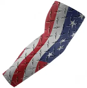 Baseball Compression Performance Arm Sleeve USA Diamond Plate Steel