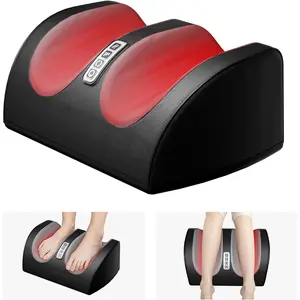 Foot Massager Machine with Heat, Foot and Calf Massager with Massage Roller, Deep Tissue Massager for Plantar Fasciitis, Pain Relief, Promotes Blood Circulation, Gifts for Women & Men