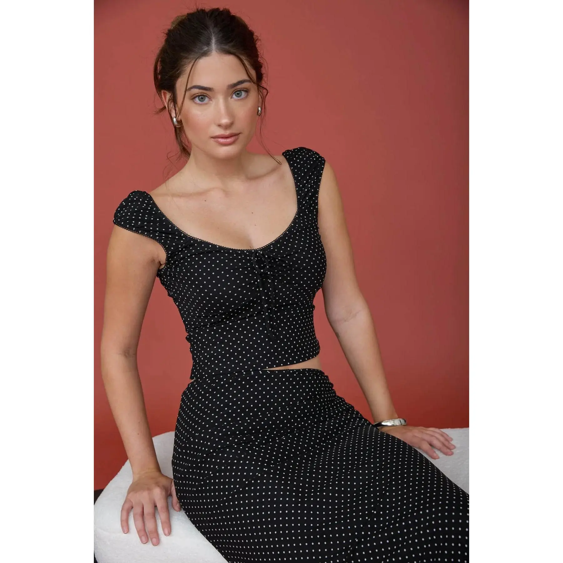 Midnight Muse Tie-Front Top