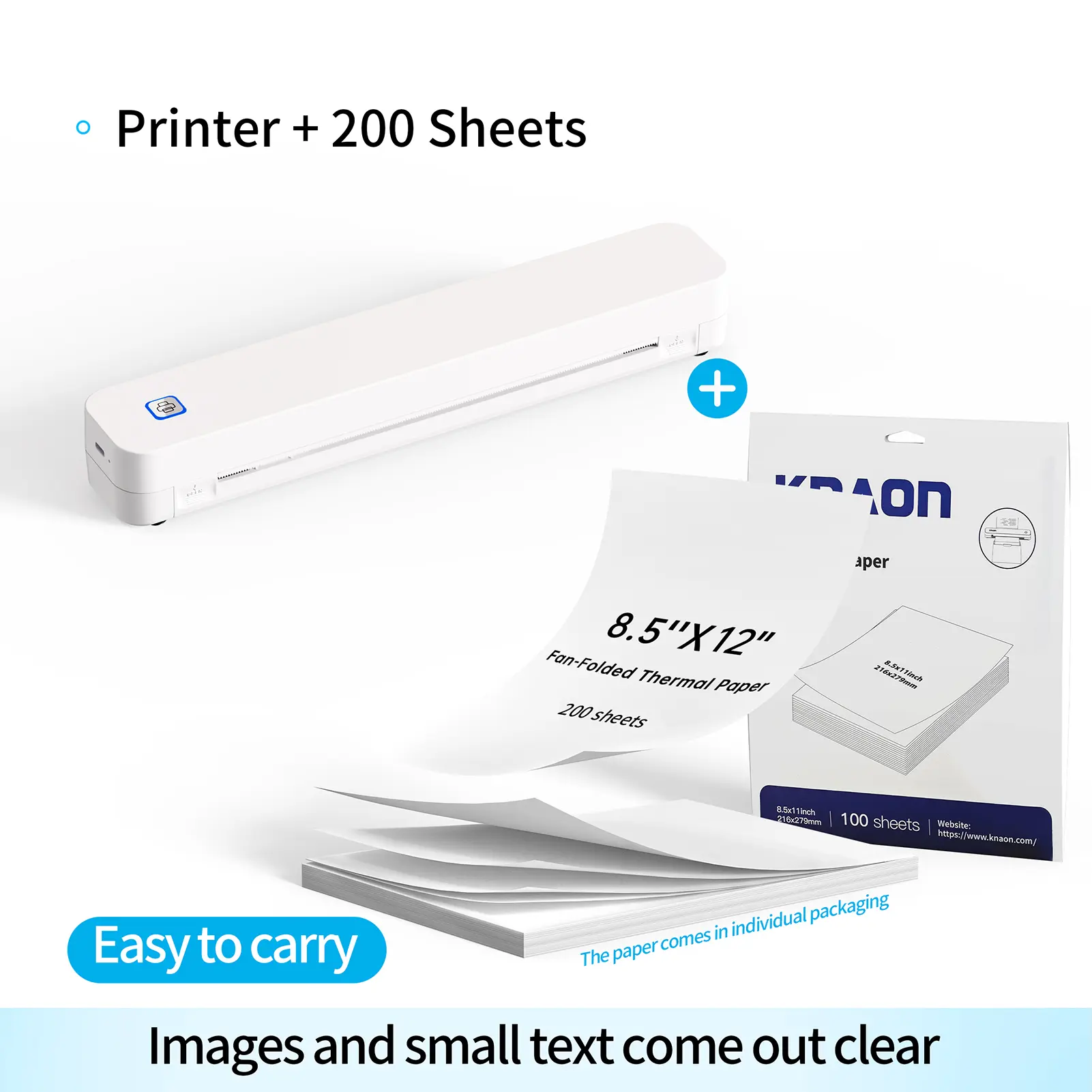 White Printer + 200 Sheets
