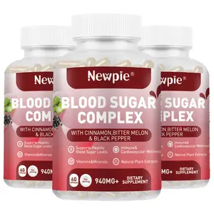 Blood Sugar Complex Supplement - Supports Healthy Blood Sugar Levels Already Within Normal Range All Natural with Cinnamon, Bitter Melon, Chromium, Mulberry, Alpha Lipoic Acid, Non-GMO, 60 Capsules