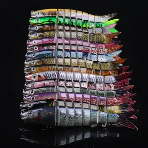 15pcs Fishing Lure for Bass Trout, Multi Jointed Segmented Fishing Bait for Freshwater and Saltwater, Lifelike Swimbait with Hooks Slow Sinking Crankbaits Fishing Gifts Family Fishing Lure Set Fishing Tool