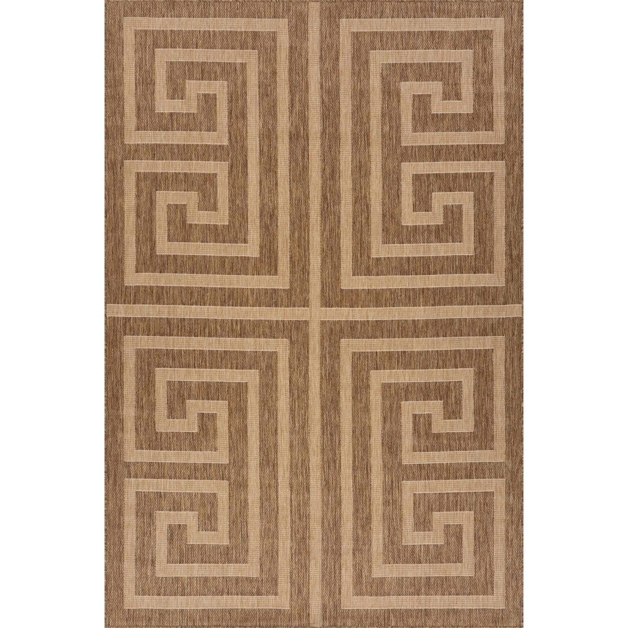 Zirelle Contemporary Rectangle Poly Blend Area Rug - 10% Polyester, Thin 0.25 Inch Thick Profile, Stain Resistant, High Traffic, Indoor/Outdoor Use, Ideal for Bedroom & Home Office, Spray with Hose Compatible