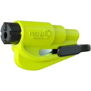 Emergency Keychain Car Escape Tool, 2-in-1 Seatbelt Cutter and Window Breaker, Made in USA, Yellow-Compact Emergency Hammer