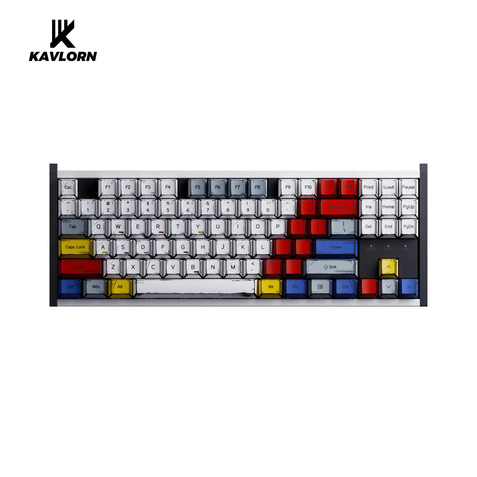 KAVLORN KL87/104 Wired Mechanical Keyboard - Mechanical Feeling Keyboard, Solid Aluminum CNC, 87-Key Layout, Tray Mounted, Full-Key Hot Swappable, RGB Backlit, PBT Keycaps, Type-C Wired for PC, Mac/Android (Red Switch)