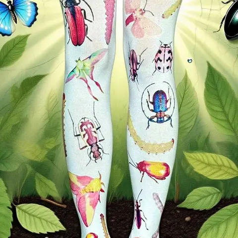 Women's Y2k Style Insect Print Design Stockings Tights, Cute Sweet Streetwear, Slim Fit Sexy Pantyhose, Perfect for Daily Wear & Parties, Suitable for Cosplay Costumes, Clothing