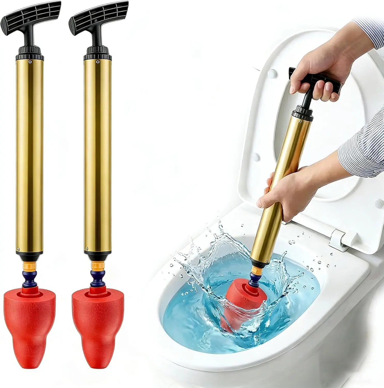 Clear Stubborn Pipe Clogs: This Heavy-Duty Air Drain Unblocker Delivers a Strong Jet to Clear Tough Blockages in Drains and Pipes, Built with Premium High Carbon Rod Construction