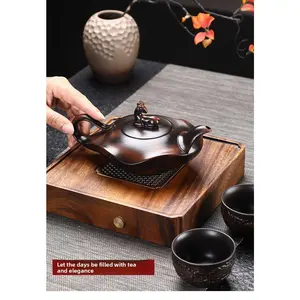 Purple Clay "Yi Lu You Ni" Teapot, Large Capacity, Chinese Style Semi-Handmade Teapot, Home Use Ceramic Vintage Purple Clay Teapot, Tea Set