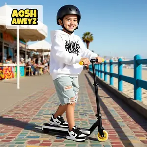 Kids Electric Scooter Ages 4+, Step-to-Start Motor, No Kick Needed, 5 Mile Range, 3 Cool Lighting Systems, Music Function, 110lbs Capacity, Exclusive Colors