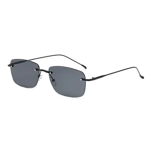 Men Rimless Driving Sunglasses |   Ultra Light Frameless Shades |   Fashion Streetwear for Outdoor Travel