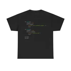 Life in Alignment, Code in Chaos - Funny Python Developer T-Shirt for Programmers | Coding Humor Tee | Gildan 5000 Unisex Shirt | Geeky Software Engineer Gift | Available in Black or White