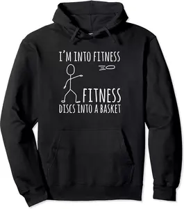 Disc Golf Fitness Discs Into A Basket Funny Fun Gift Unisex Hooded Sweatshirt