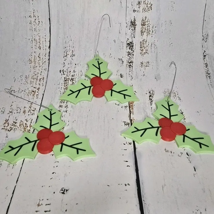 3D-Printed Mistletoe Christmas Ornament - Festive Decoration