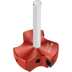 1-1/2 Inch PVC Pipe Reamer,PVC Fitting Saver Socket Saver with 3 Carbide Insert,1.5" Plastic Pipe Fitting Reamer Plumbing Tool for Sch.40 CPVC ABS Socket Hub,Fit Standard 1/2" Drill