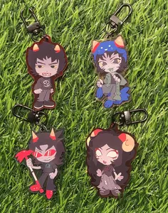 Homestuck Trolls Keychain, Karkat, Nepeta, Aradia, Terezi, Vriska, Kanaya, Sollux homestuck trolls charm, cute keychain for bag, key, gift