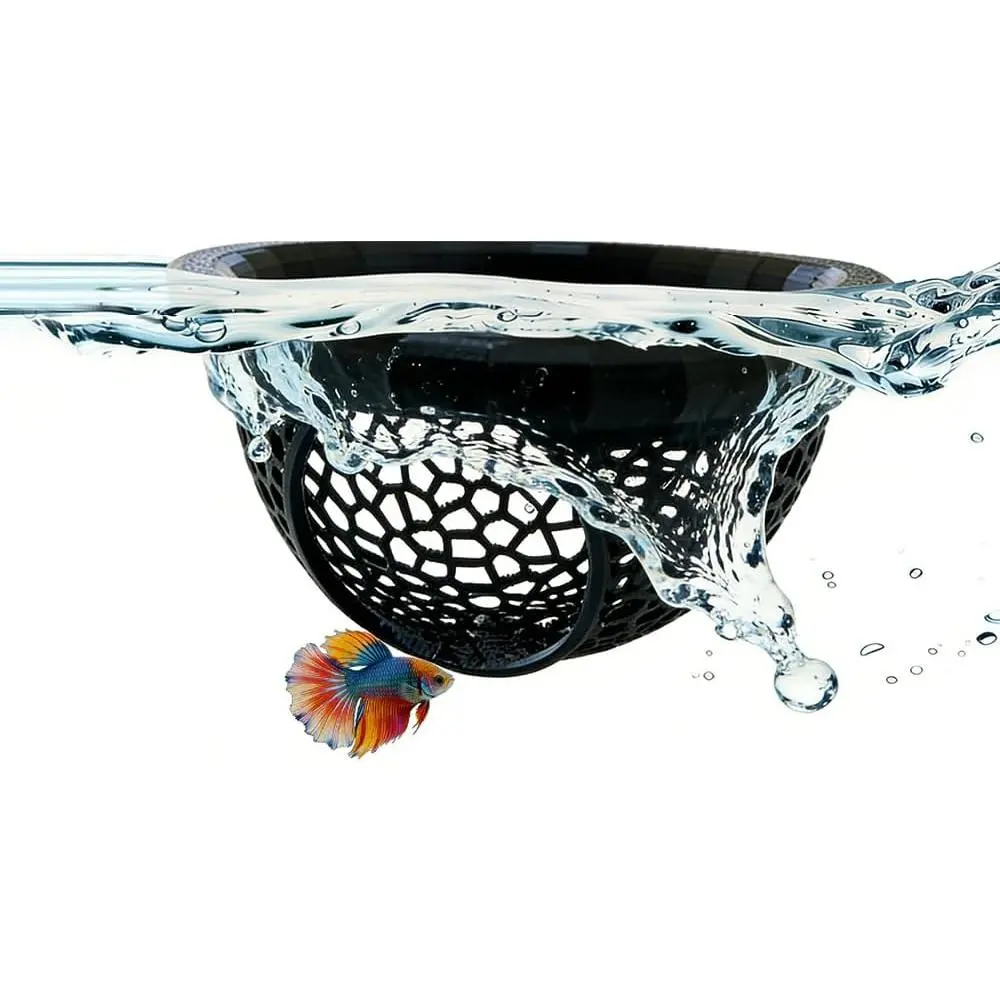 Floating Betta Hammock and Shrimp Feeder, Cave and Hammock, Small Fish Feeding Ring & Resting Spot, Fish  Accessories (Black)