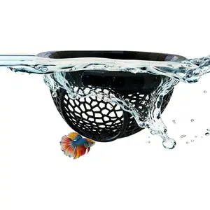Floating Betta Hammock and Shrimp Feeder, Cave and Hammock, Small Fish Feeding Ring & Resting Spot, Fish  Accessories (Black)