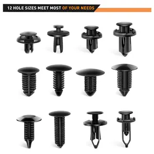 GOOACC 240PCS Bumper Retainer Clips Car Plastic Rivets Fasteners Push Retainer Kit 12 Popular Sizes Auto Push Pin Rivets Set -Door Trim Panel Fender Clips for GM Ford Toyota Honda Chrysler